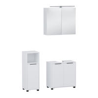 BADMÖBEL-SET Alina Weiß 3 Teile - Weiß, Holzwerkstoff (60/60/30cm) - Vicco