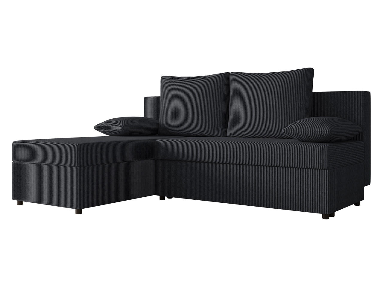 ECKSOFA Maxi - Schwarz, Holz/Kunststoff (197/145cm) - MIRJAN24