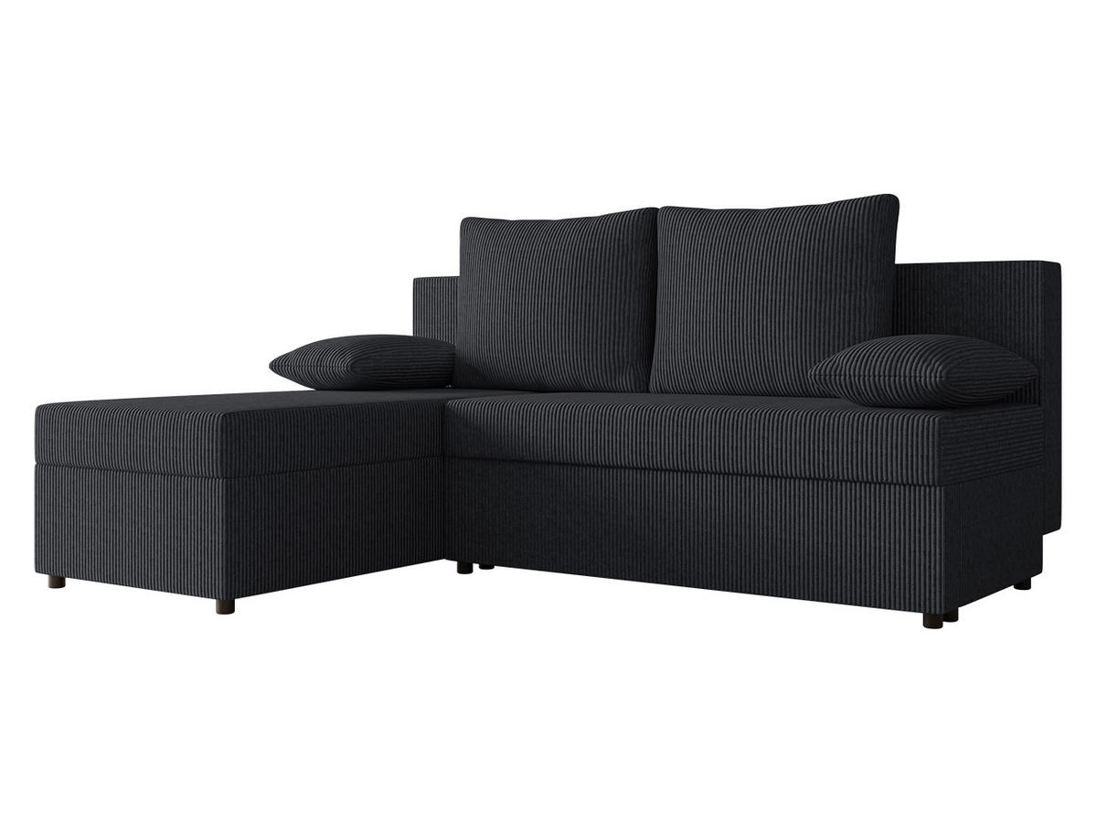ECKSOFA Maxi - Schwarz, Holz/Kunststoff (197/145cm) - MIRJAN24