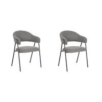 ESSZIMMERSTUHL Lowen Grau 60/58/84 cm 2er-Set - Grau, Textil (58/84/60cm) - LABEL51