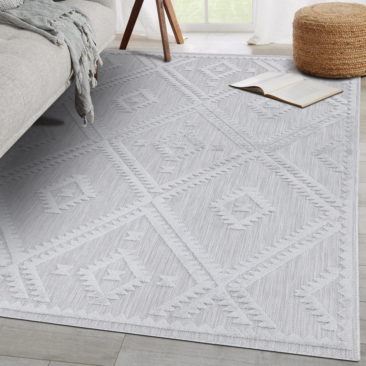 OUTDOOR-TEPPICH Santorini 454 Grau 200x290 cm - Grau, Textil (200/290cm) - carpet city