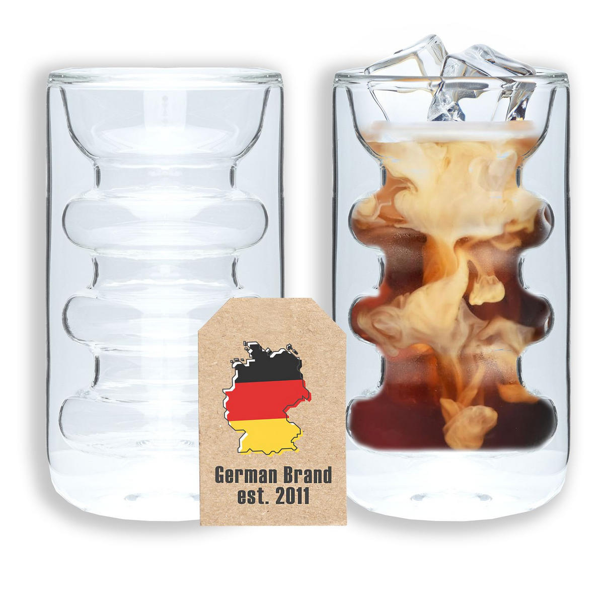 KAFFEE GLÄSER 260ml (2-tlg.) - Transparent, Glas - Intirilife