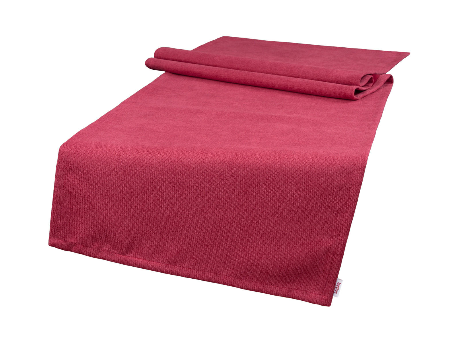 TISCHLÄUFER FarbTon Chenille-Haptik himbeer-rot 140/40 cm - Rot, Textil (40/140cm) - beties Heimtextil