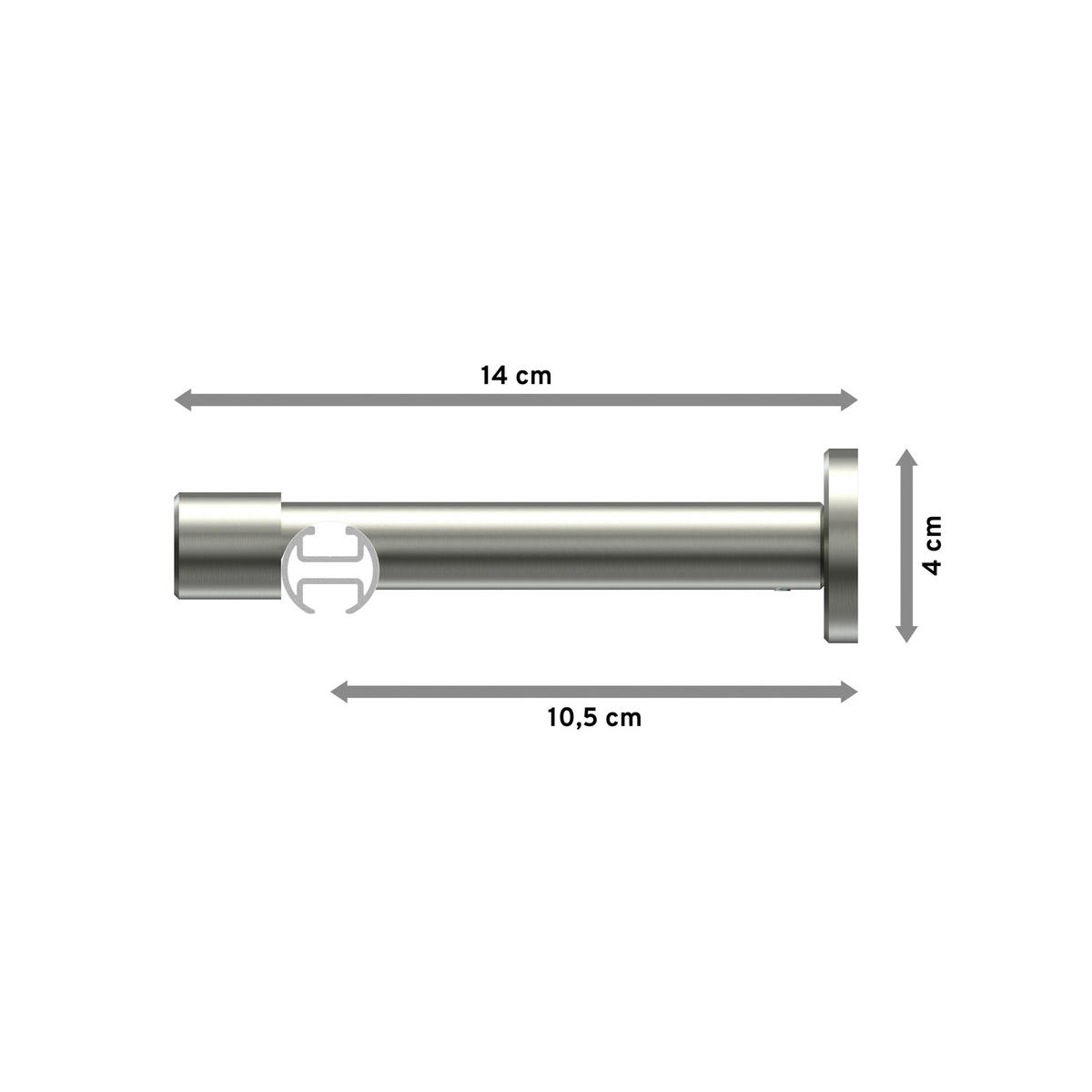 INNENLAUF-GARDINENSTANGEN-SET Prestige Tanara 180 cm, 1-läufig, 20 mm Ø Edelstahl-Optik - Edelstahlfarben/Silberfarben, Metall (180cm) - INTERDECO