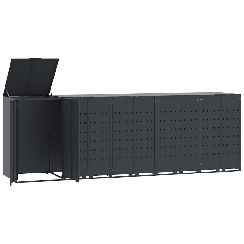 MÜLLTONNENBOX Gorilo für 5 Tonnen Anthrazit 345x79x117 cm - Anthrazit, Metall (345/117/79cm) - DELUKE