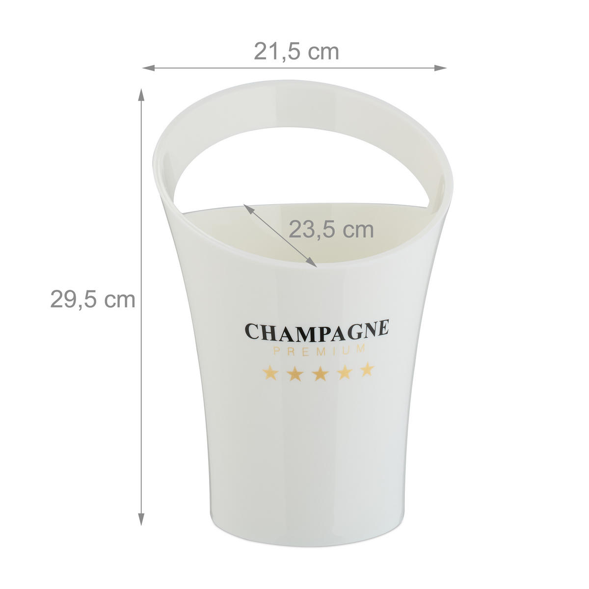 SEKTKÜHLER - Weiß, Kunststoff (21.5/29.5cm) - Relaxdays