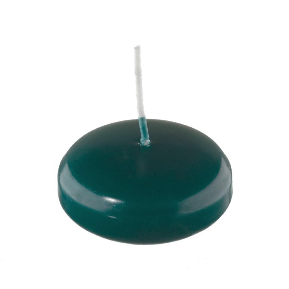 SCHWIMMKERZEN Dunkelgrün 32 x Ø 80 mm, 8 Stück - Dunkelgrün, Paraffin (8/3.2/3.2cm) - Kopschitz Kerzen