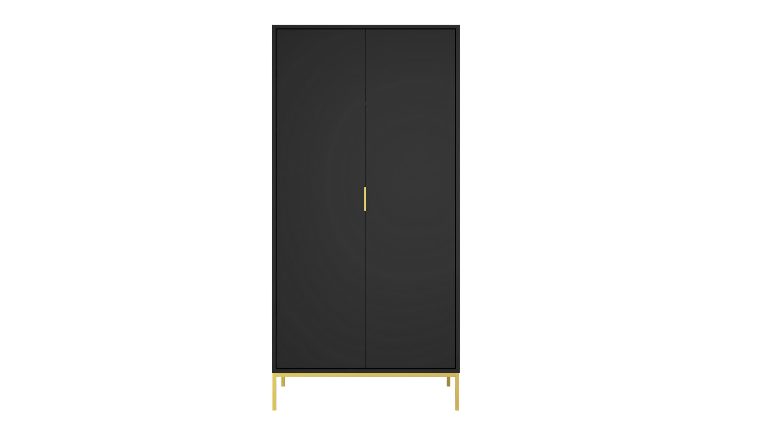 DREHTÜRENSCHRANK Austin 55/205,4/100 cm - Schwarz, Holzwerkstoff (55/205/100cm) - Kocot Kids