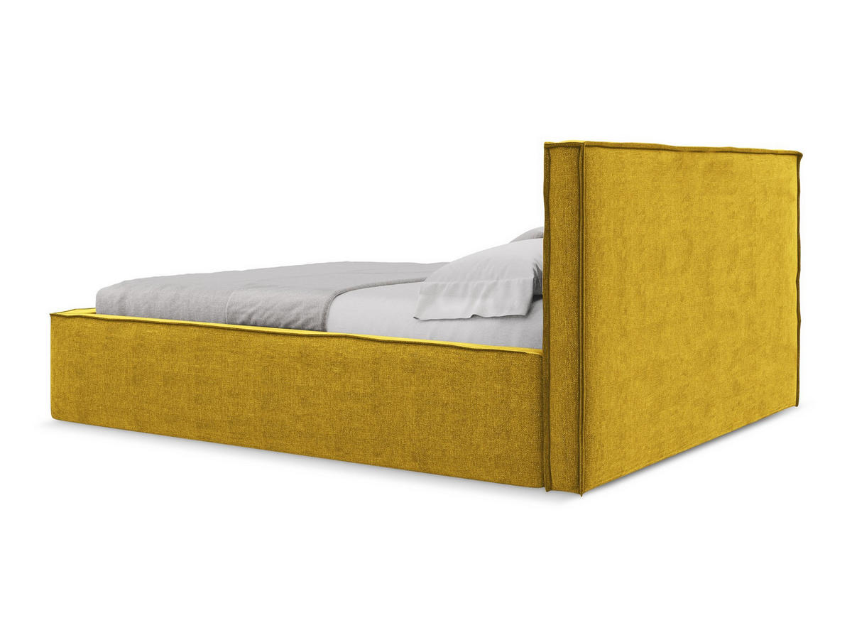 POLSTERBETT mit Bettkasten und Lattenrost 160x228 Gelb - Currygelb/Gelb, Kunststoff/Textil (140/200cm) - Makamii