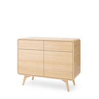 KOMMODE Velion Vincenza Eiche, Zweitürig mit Schubladen, abgerundete Kanten - Eichefarben, Holzwerkstoff (108/84/39cm) - Bettso