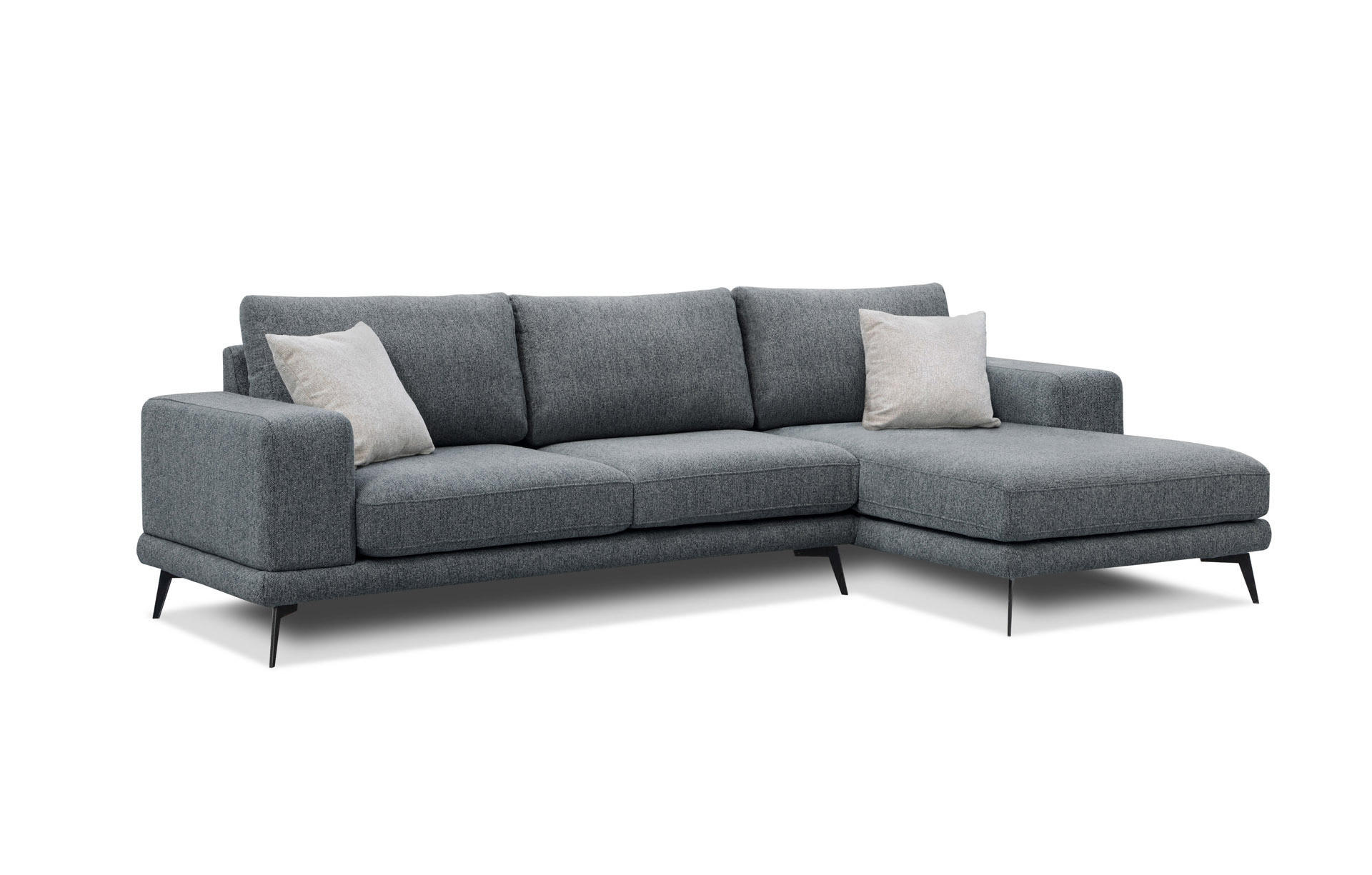 ECKSOFA MEDIOLANE 4-Sitzer, dunkelgrau - Dunkelgrau, Holzwerkstoff/Textil (282/219cm) - Courtois Laville