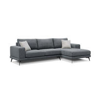 ECKSOFA MEDIOLANE 4-Sitzer, dunkelgrau - Dunkelgrau, Holzwerkstoff/Textil (282/219cm) - Courtois Laville