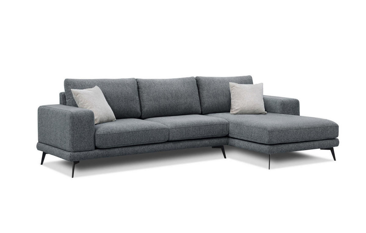 ECKSOFA MEDIOLANE 4-Sitzer, dunkelgrau - Dunkelgrau, Holzwerkstoff/Textil (282/219cm) - Courtois Laville