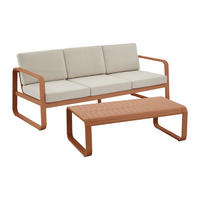 GARTENSITZGRUPPE im Set - 3 -Sitzer - Aluminium - kupferfarben - LOMIA - Braun, Metall - Vente-Unique