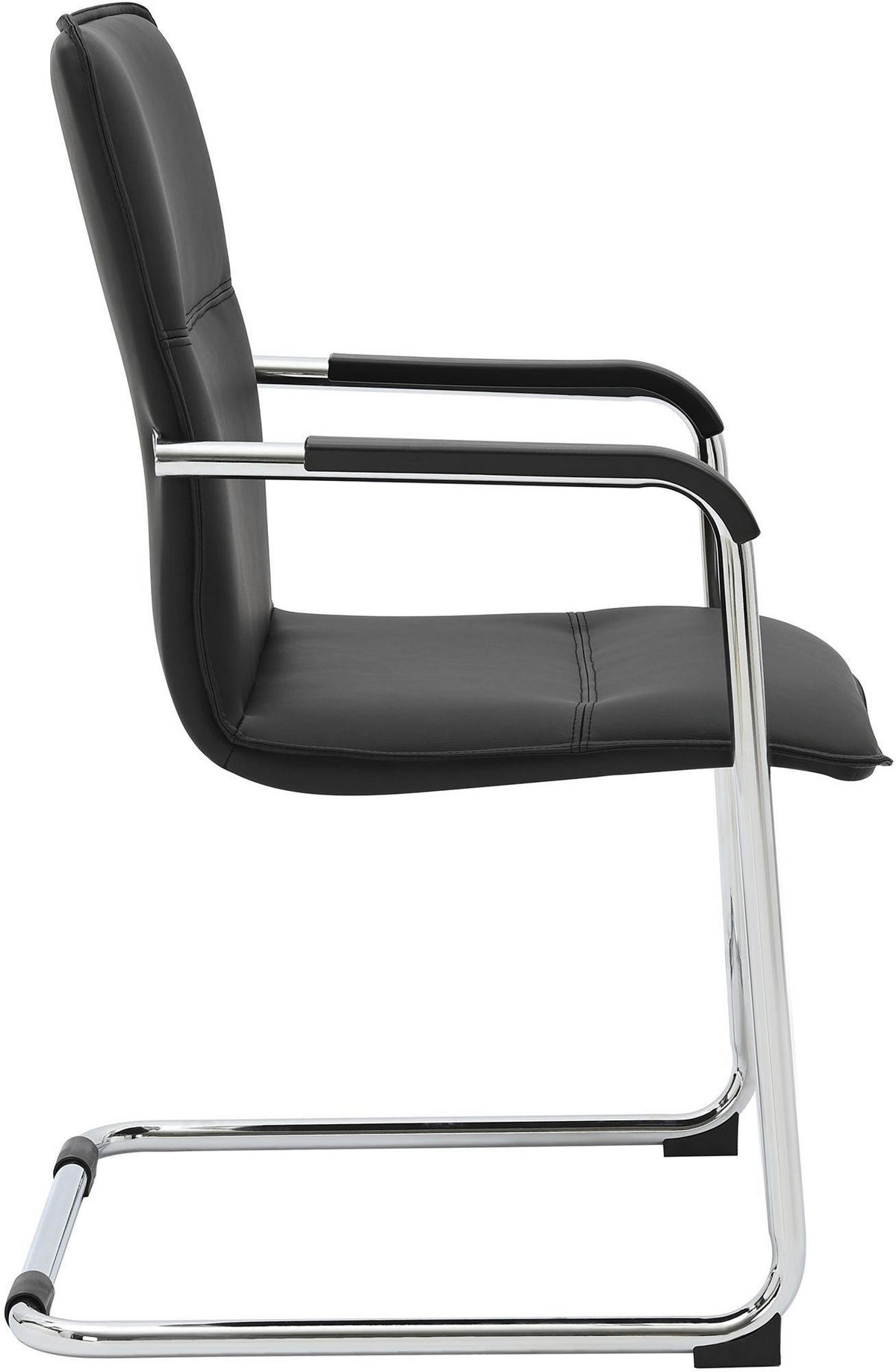 SCHWINGSTUHL 2er Set Lederlook Schwarz - Schwarz, Textil/Metall (57/92/59cm) - CLP