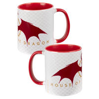 KAFFEEBECHER House of the Dragon Weiß/Rot 320 ml - Multicolor, Keramik (0.32L) - Game of Thrones