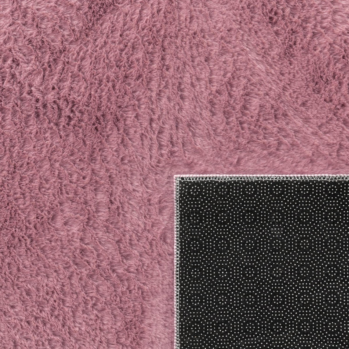 TEPPICH Kurzflor waschbar Einfarbig Wohnzimmer schmutzabweisend Altrosa Rund 120D - Rosa, Textil (120/120cm) - KADIMA DESIGN