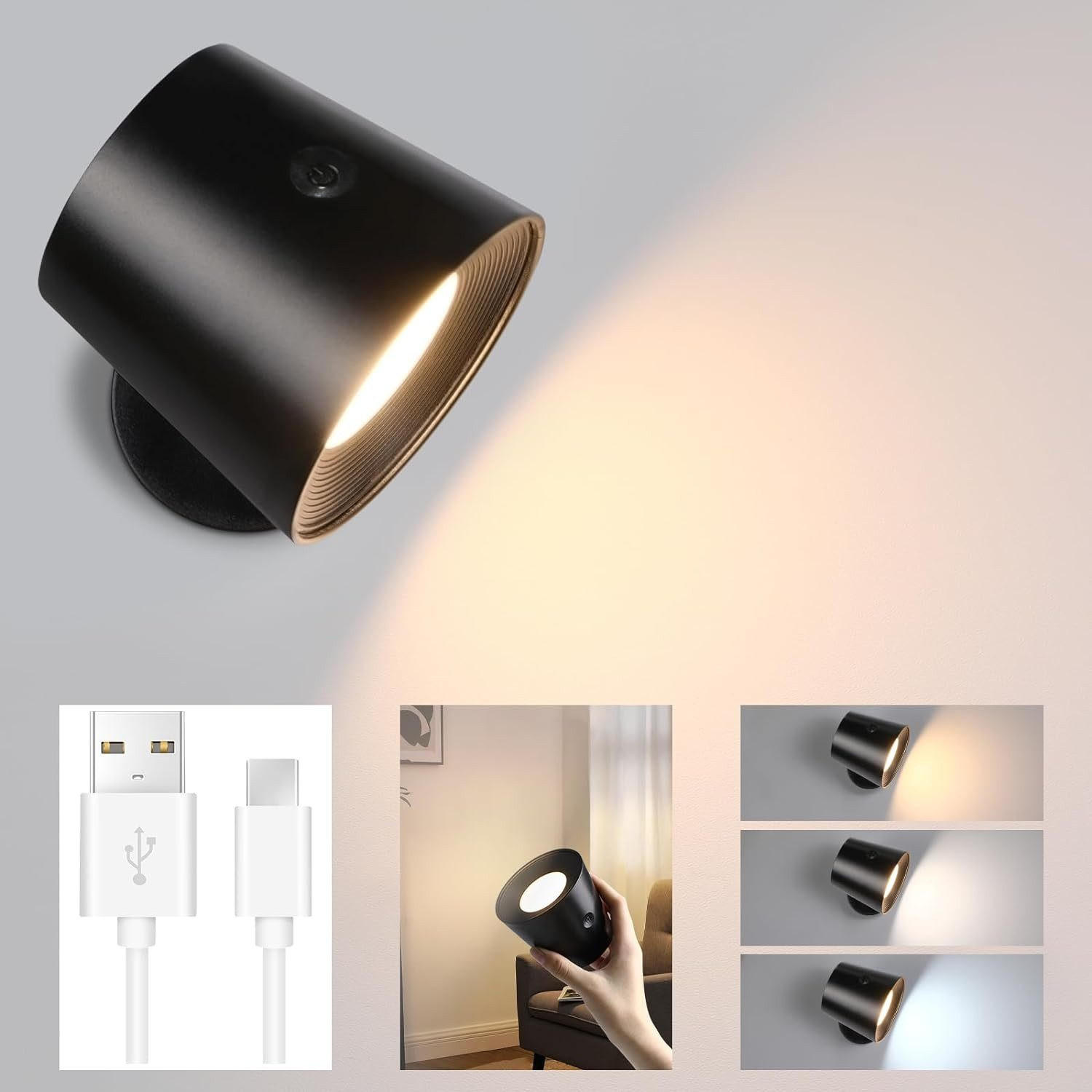LED WANDLEUCHTE Emma - Schwarz, Kunststoff (9/8/11cm) - Nettlife