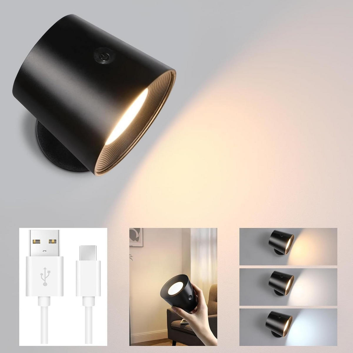 LED WANDLEUCHTE Emma - Schwarz, Kunststoff (9/8/11cm) - Nettlife