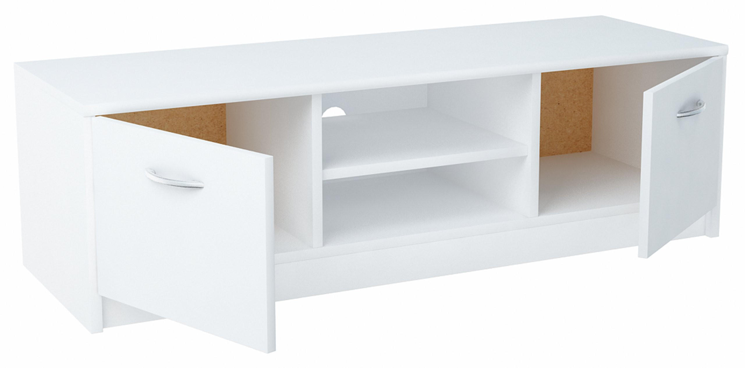 FERNSEHKOMMODE 2DC Weiß 120/41/36 cm - Weiß, Holzwerkstoff (120/36/41cm) - Matkam Möbel