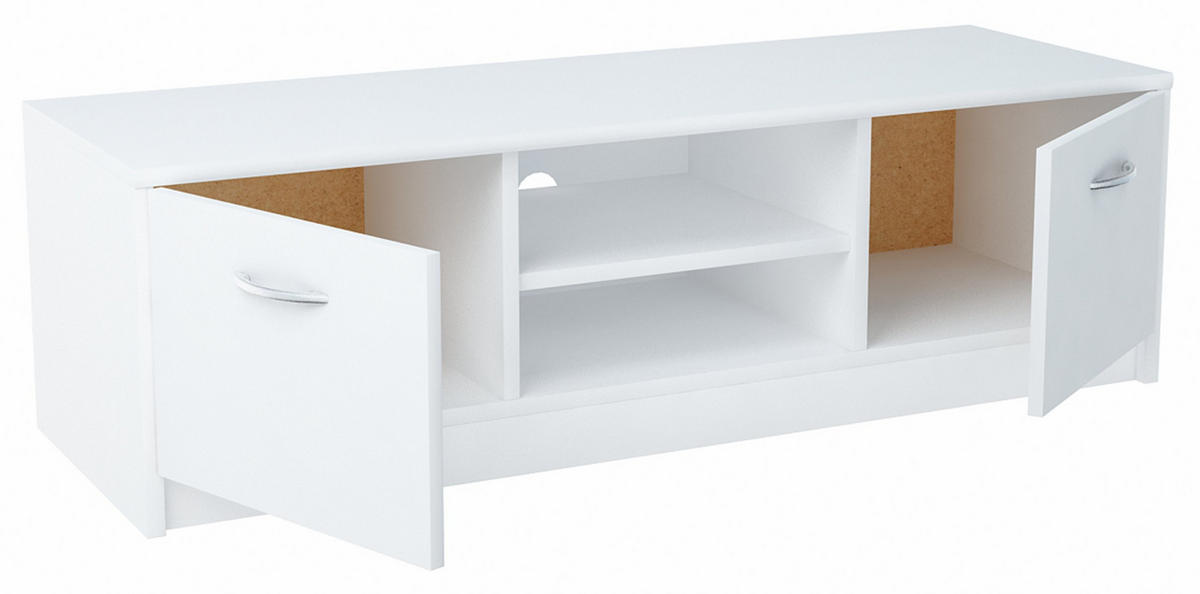 FERNSEHKOMMODE 2DC Weiß 120/41/36 cm - Weiß, Holzwerkstoff (120/36/41cm) - Matkam Möbel