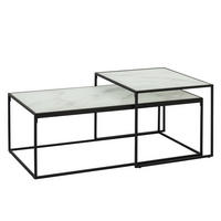 COUCHTISCH Satztische 2 stck. - Weiß, Holzwerkstoff (50/100/43cm) - ebuy24