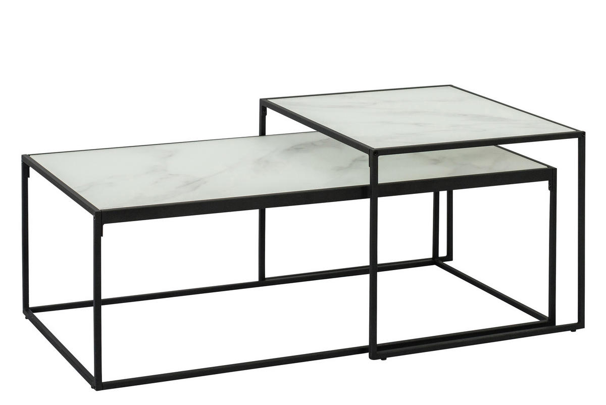 COUCHTISCH Satztische 2 stck. - Weiß, Holzwerkstoff (50/100/43cm) - ebuy24