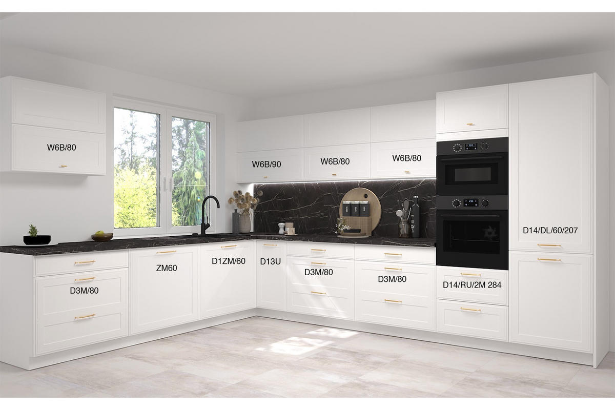 WINKELKÜCHE Salo weiß matt / weiß supermatt 387 / 268 / 207cm 12-teilig - Weiß, Holzwerkstoff/Metall (387/207/268cm) - Feldmann-Wohnen