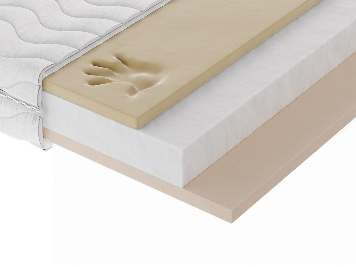 KALTSCHAUMMATRATZE ORPHIA 140x200, H2, Höhe ca.: 16 cm - Weiß, Textil (140/200cm) - MASSENO
