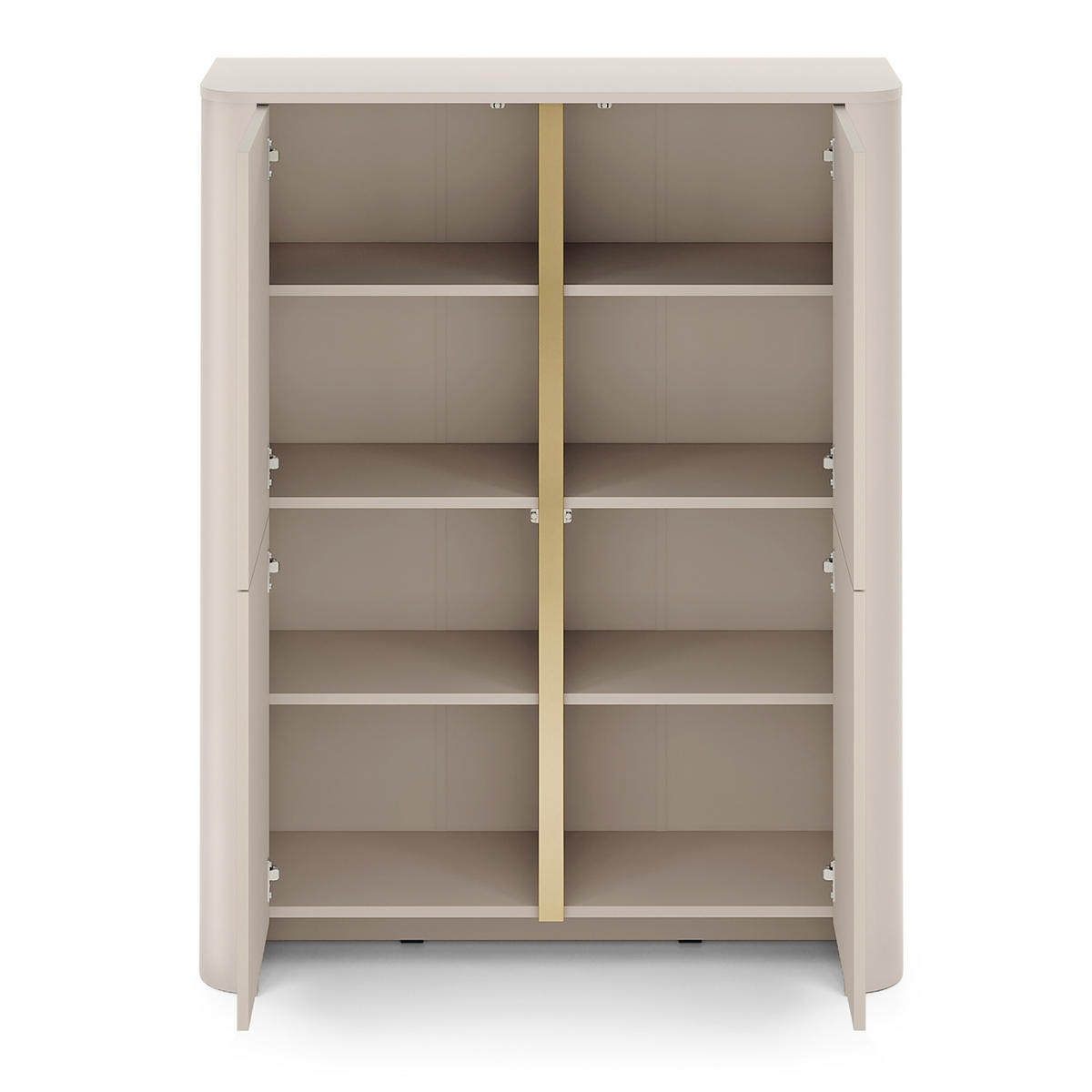 HIGHBOARD AVORIO 103/132/39cm 4 Türen Kaschmir - Kaschmir, Holzwerkstoff (103/132/39cm) - MASSENO