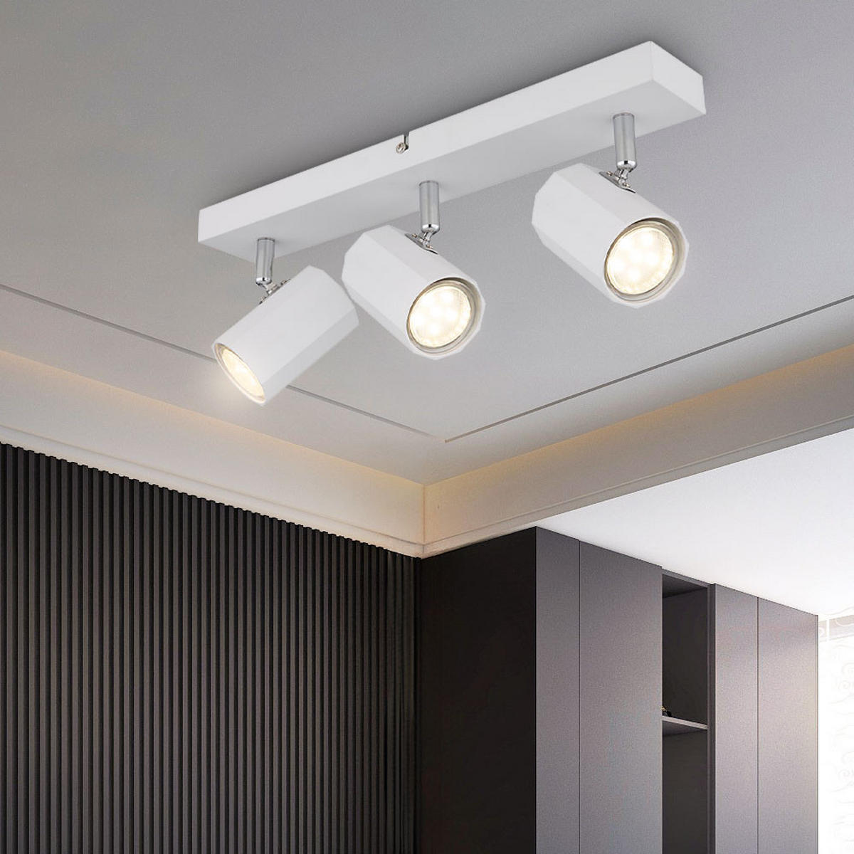 LED DECKENLEUCHTE James Weiß - Weiß, Metall (39/6/14.5cm) - Globo Lighting
