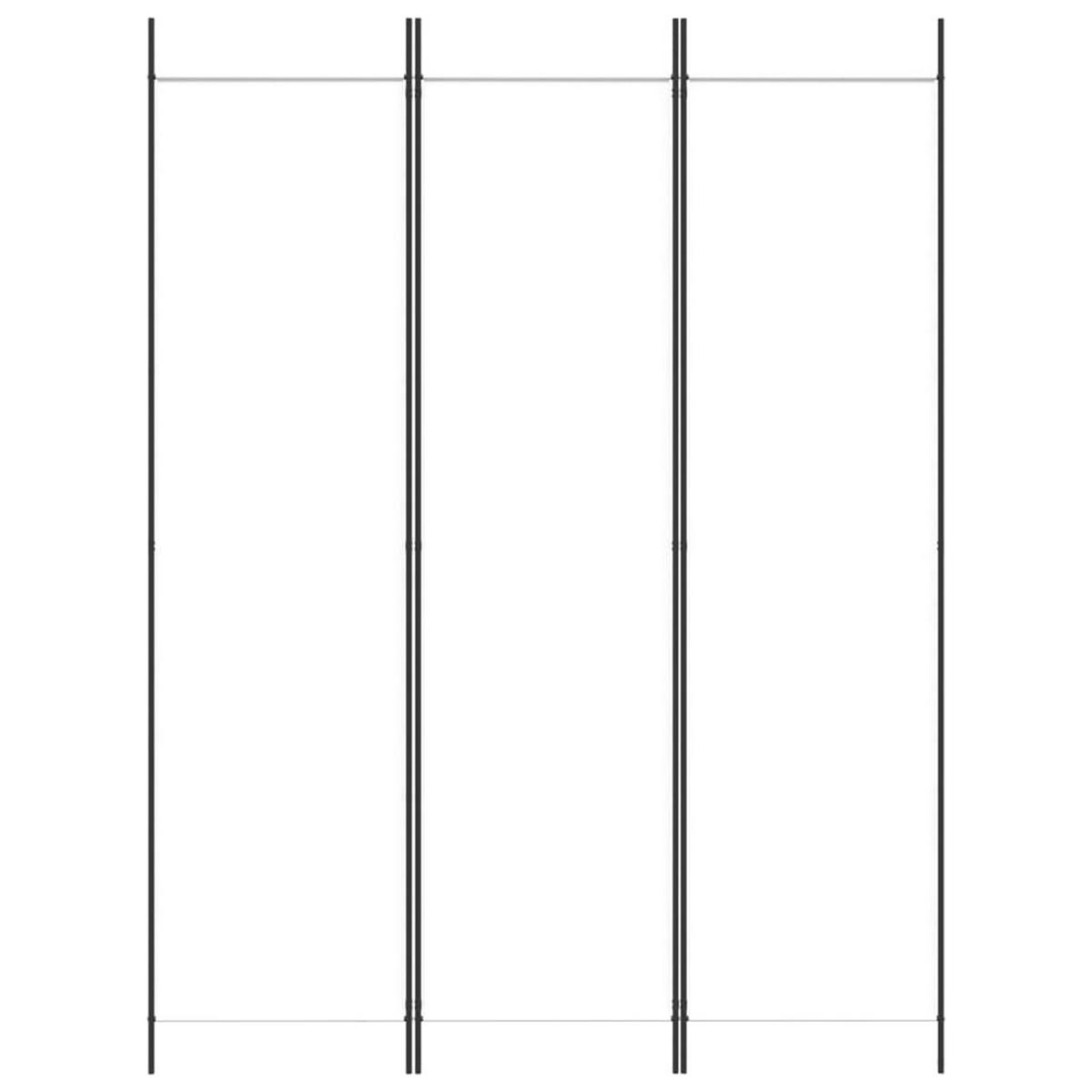 PARAVENT, Klappbar, 3-Teilig, 150/220 cm, aus Stoff, Weiß - Weiß, Textil (150/200/150cm) - vidaXL