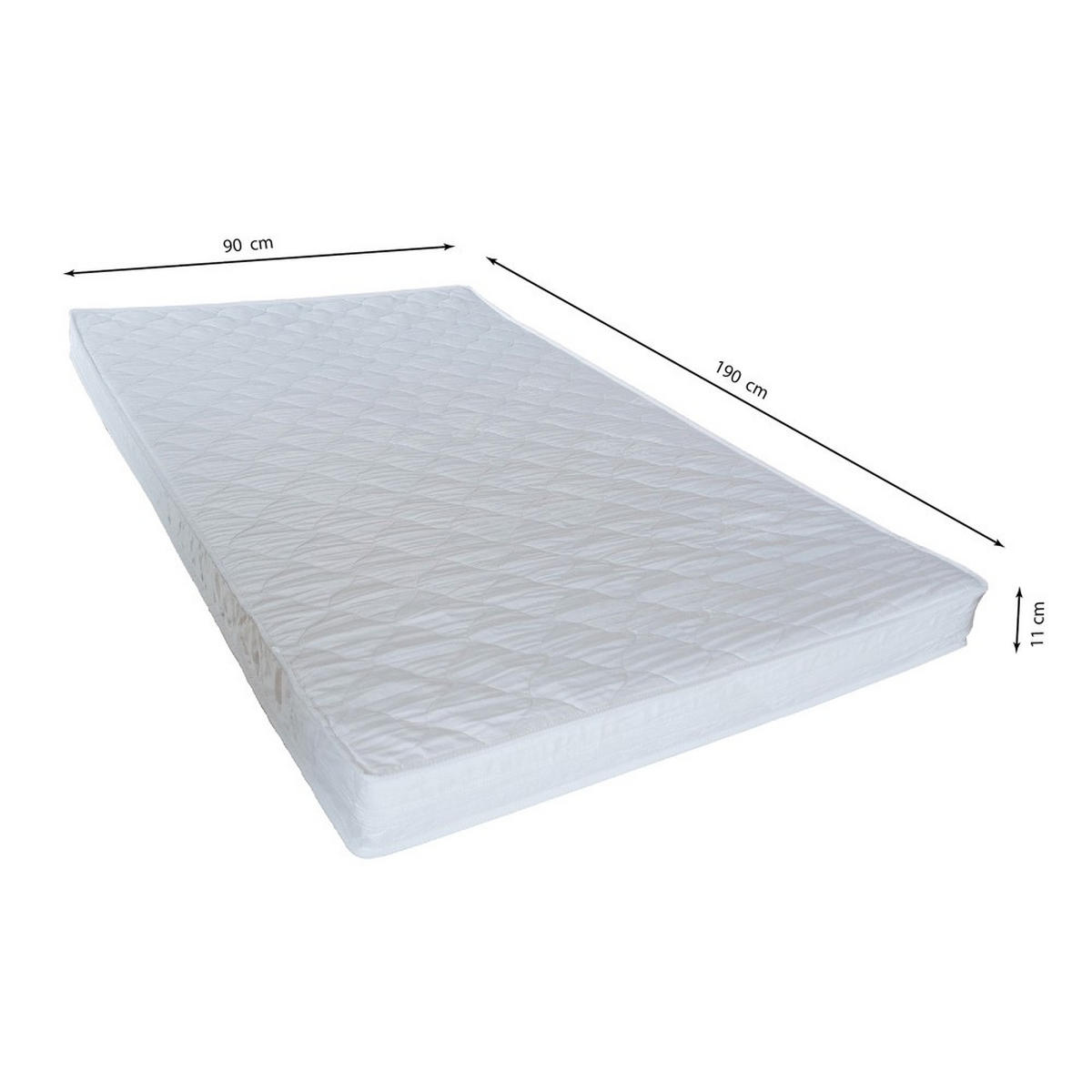 HAUSBETT MIKA mit Matratze / Kinderbett 90x190 - Weiß - Weiß, Holz (90/190cm) - Weber Industries