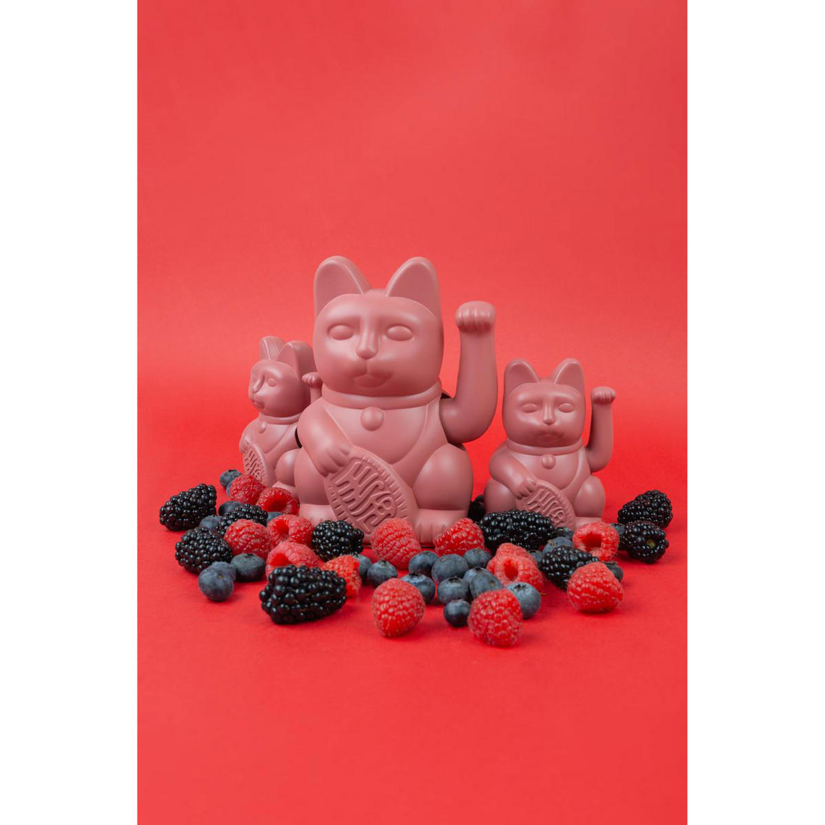 WINKEKATZE Lucky Cat Mini, Kunststoff, Berry Red, 10 cm - Lila, Kunststoff (5.2/9.8/6.7cm) - Donkey Products