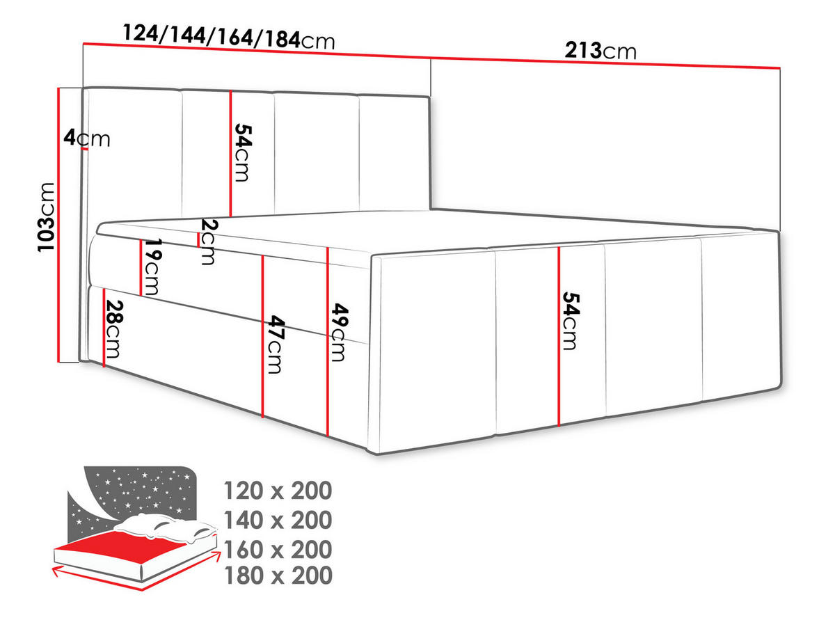 BOXBETT Lars - Hellrosa, Holz (160/200cm) - MIRJAN24