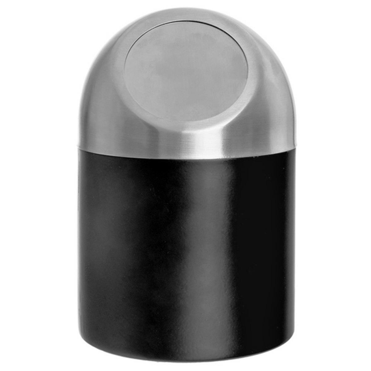 ABFALLEIMER, Stahl, schwarz, 1,2 l - Schwarz, Metall (12/18/12cm) - Orion 
