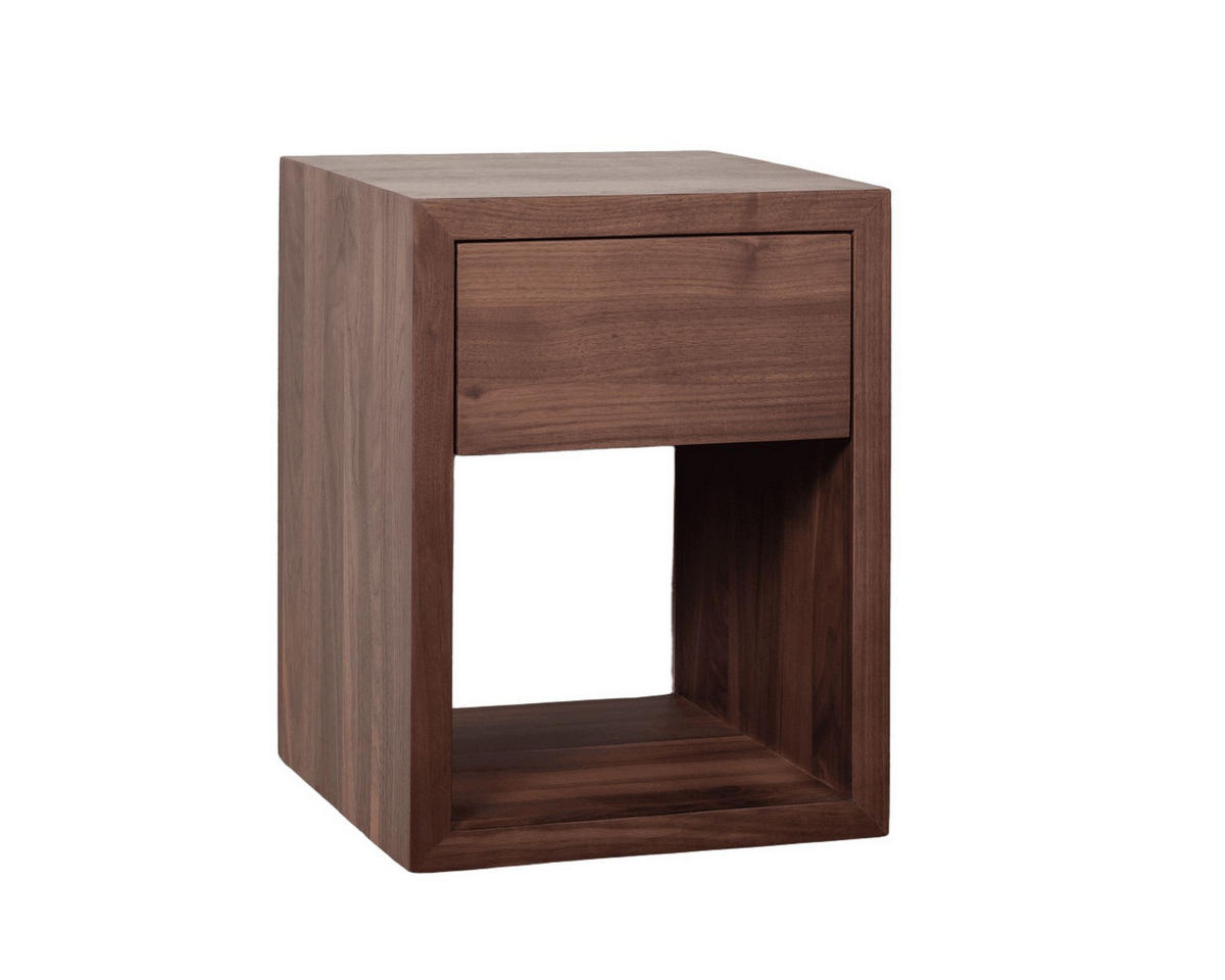 NACHTTISCH Hugo 2er Set, Walnuss - Braun, Holz (30/39/30cm) - WOODEK