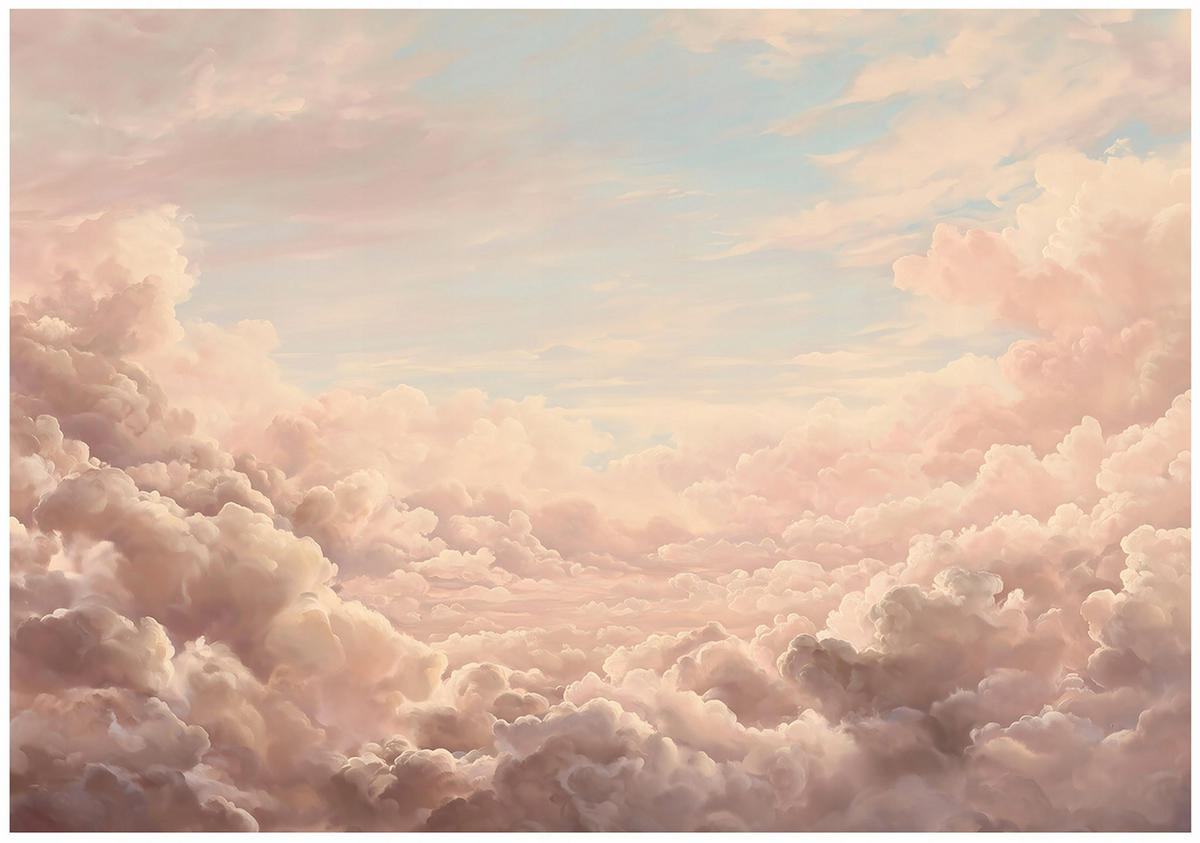 FOTOTAPETE Wolken Himmel Rosa 150x105 cm - Multicolor, Papier (150/105cm) - Wallarena