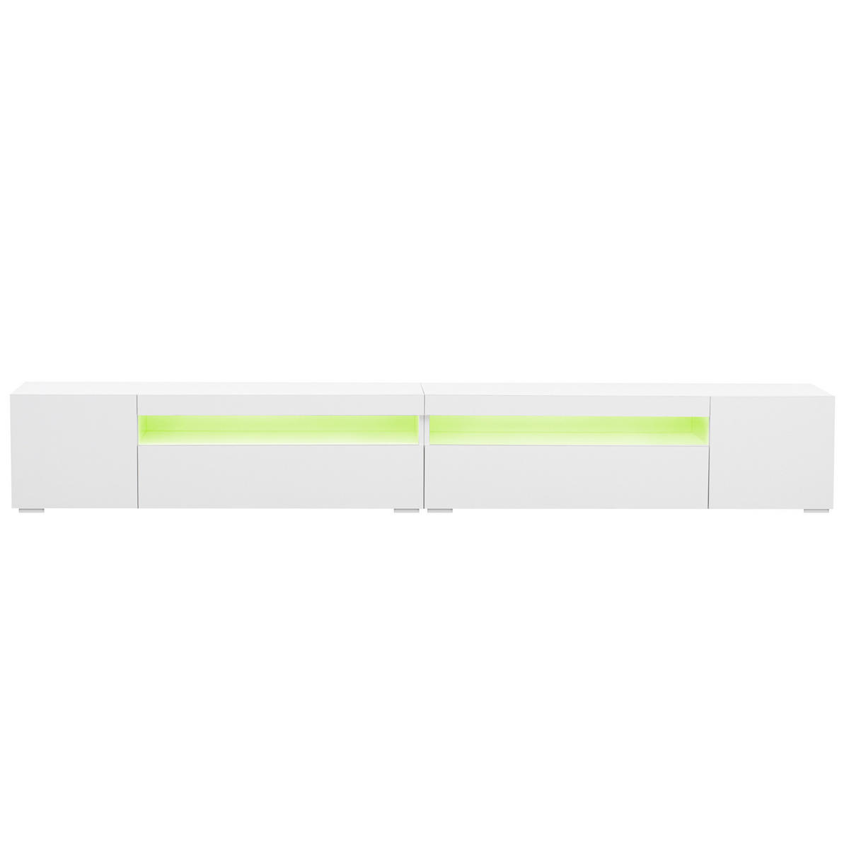 LOWBOARD 240/38,5/35,5 cm aus MDF mit variabler LED-Beleuchtung Weiß - Weiß, Holzwerkstoff (240/35.5/38.5cm) - Modenvie