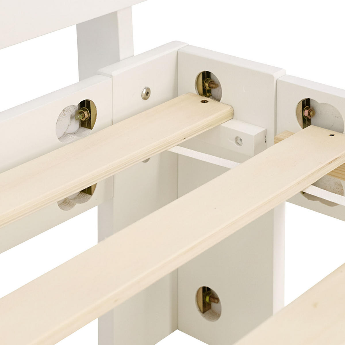 HOLZBETT Weiß 90/200 cm mit Lattenrost - Weiß, Holz (90/200cm) - Homestyle4u