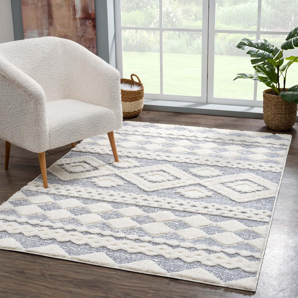Thumbnail - carpet city Hochflor-Teppich, Grau, Creme, Textil, Ethno, Rechteckig, 200x290 cm, Oeko-Tex® Standard 100, für Fußbodenhe...