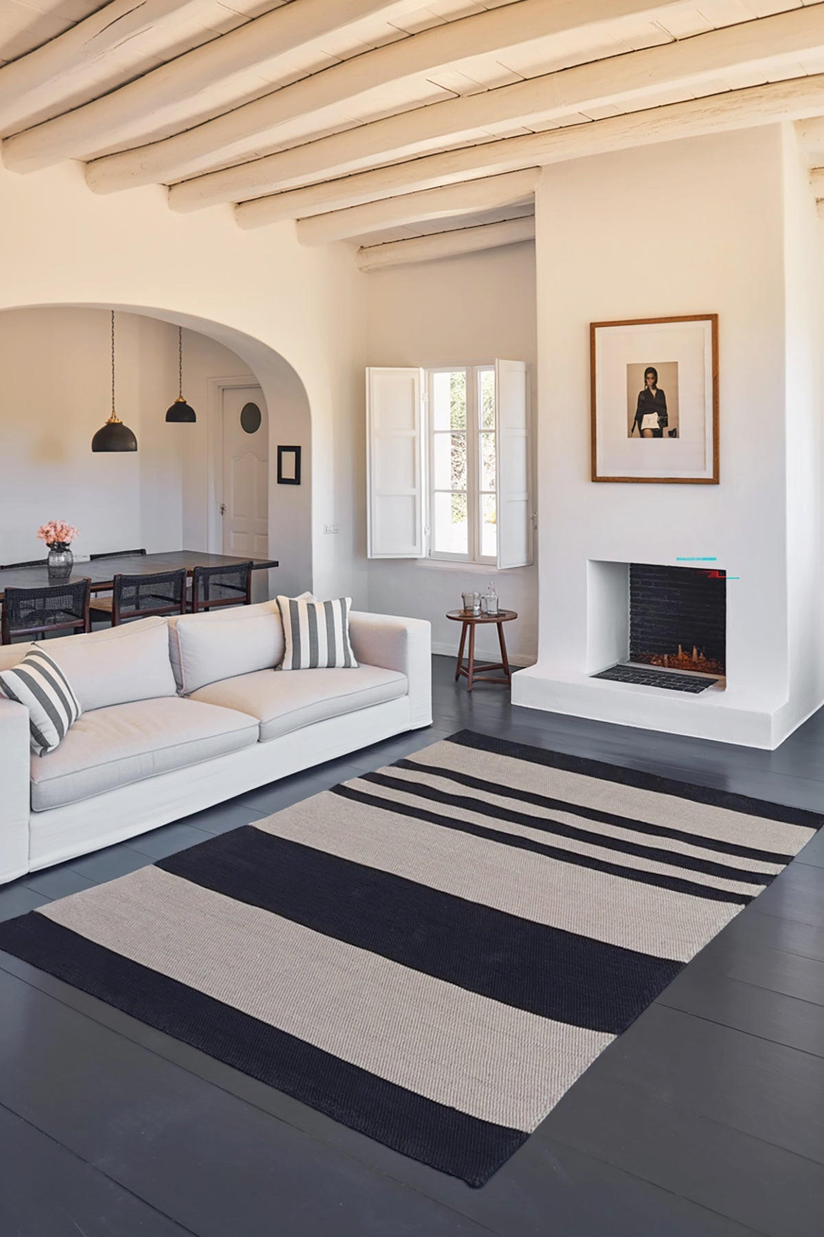 TEPPICH aus recycelter Baumwolle handgewebt schwarz - Schwarz, Naturmaterialien (140/200cm) - AFK Living