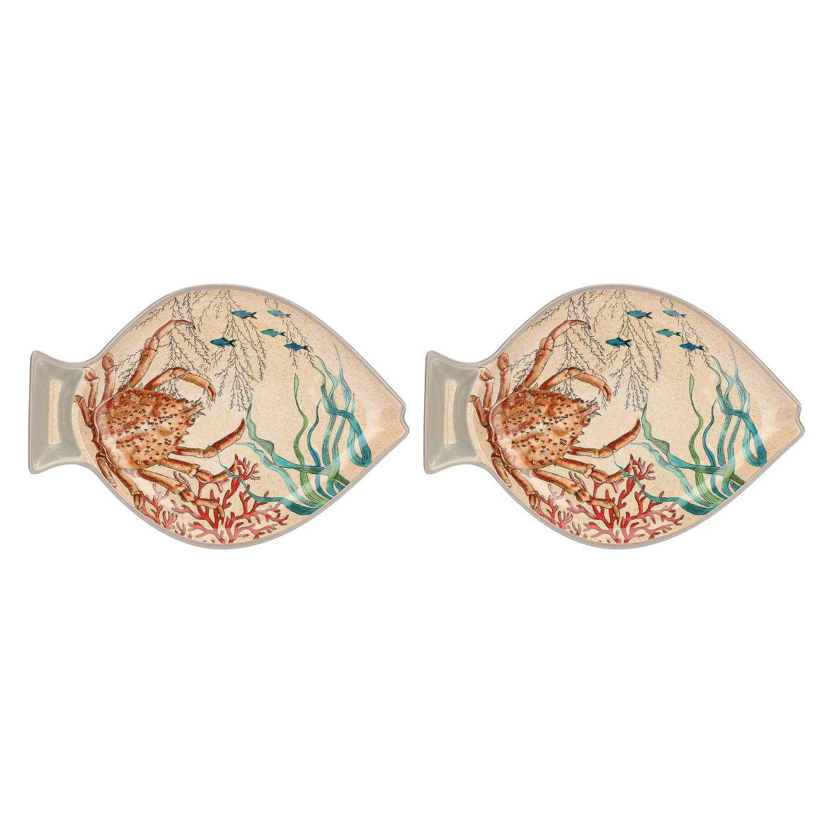 FISCHTELLER 33 x 23 cm Sea Life Set mit 2 Stück - Multicolor, Kunststoff (33/23/3cm) - Rose & Tulipani