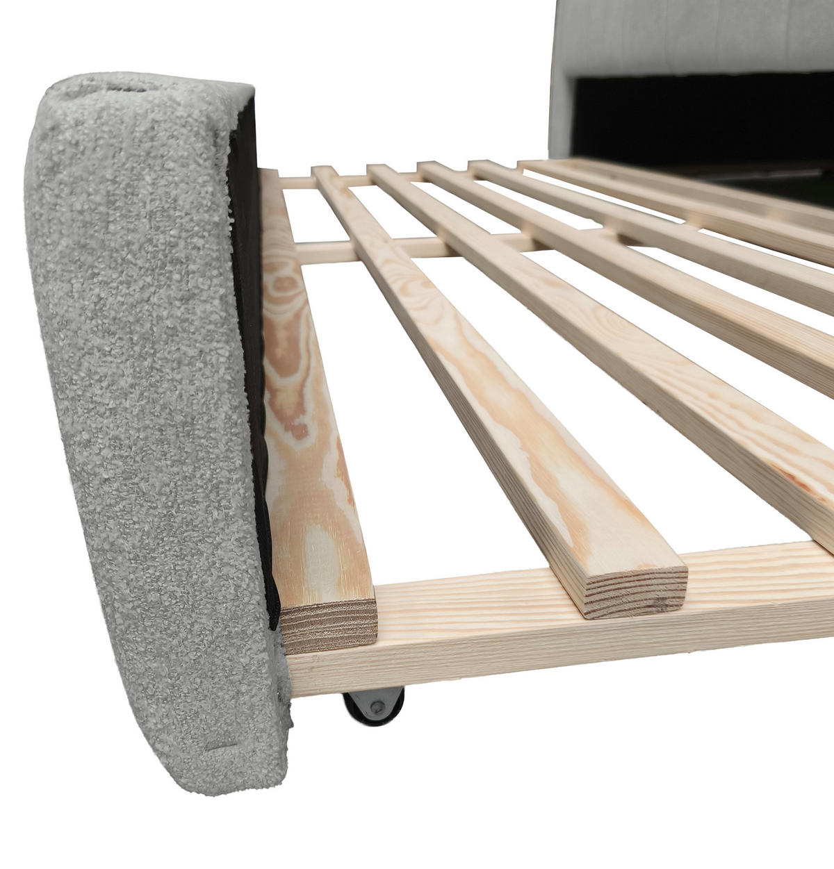 POLSTER-KINDERBETT LUKA 90x200 cm, links, mit Ausziehbett – Grau - Grau, Textil - KS Home Concept