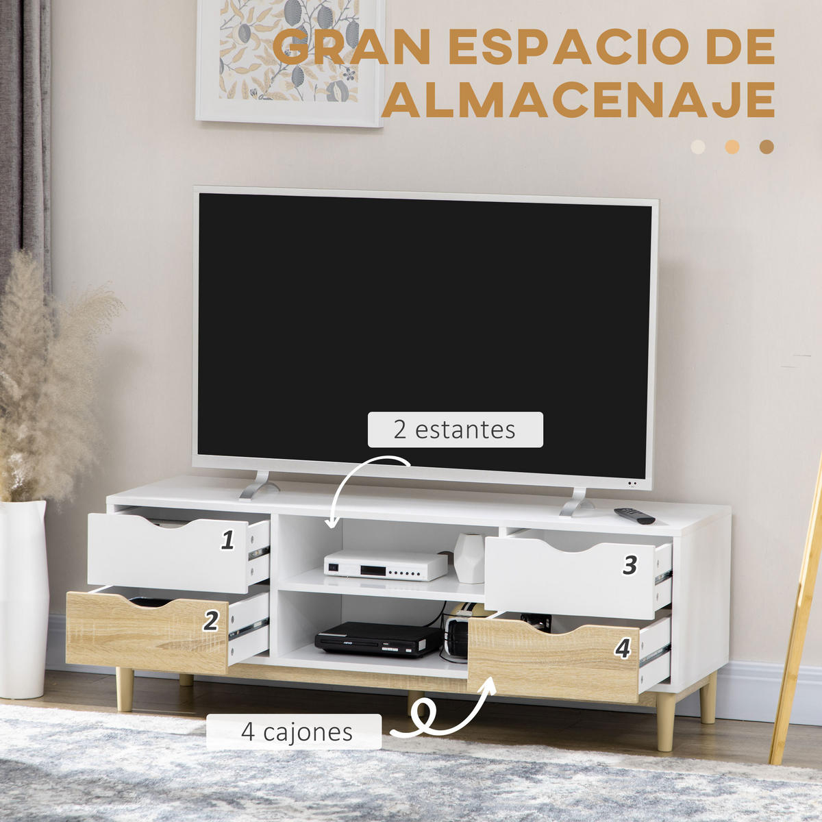 TV-MÖBEL Multicolor 1 Stück - Multicolor, Holzwerkstoff (120/44.5/40cm) - GiPP