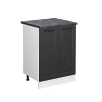KÜCHENUNTERSCHRANK R-Line Anthrazit Landhaus 60 cm, AP Anthrazit - Dunkelgrau/Anthrazit, Holzwerkstoff (60/81.6/60cm) - Vicco