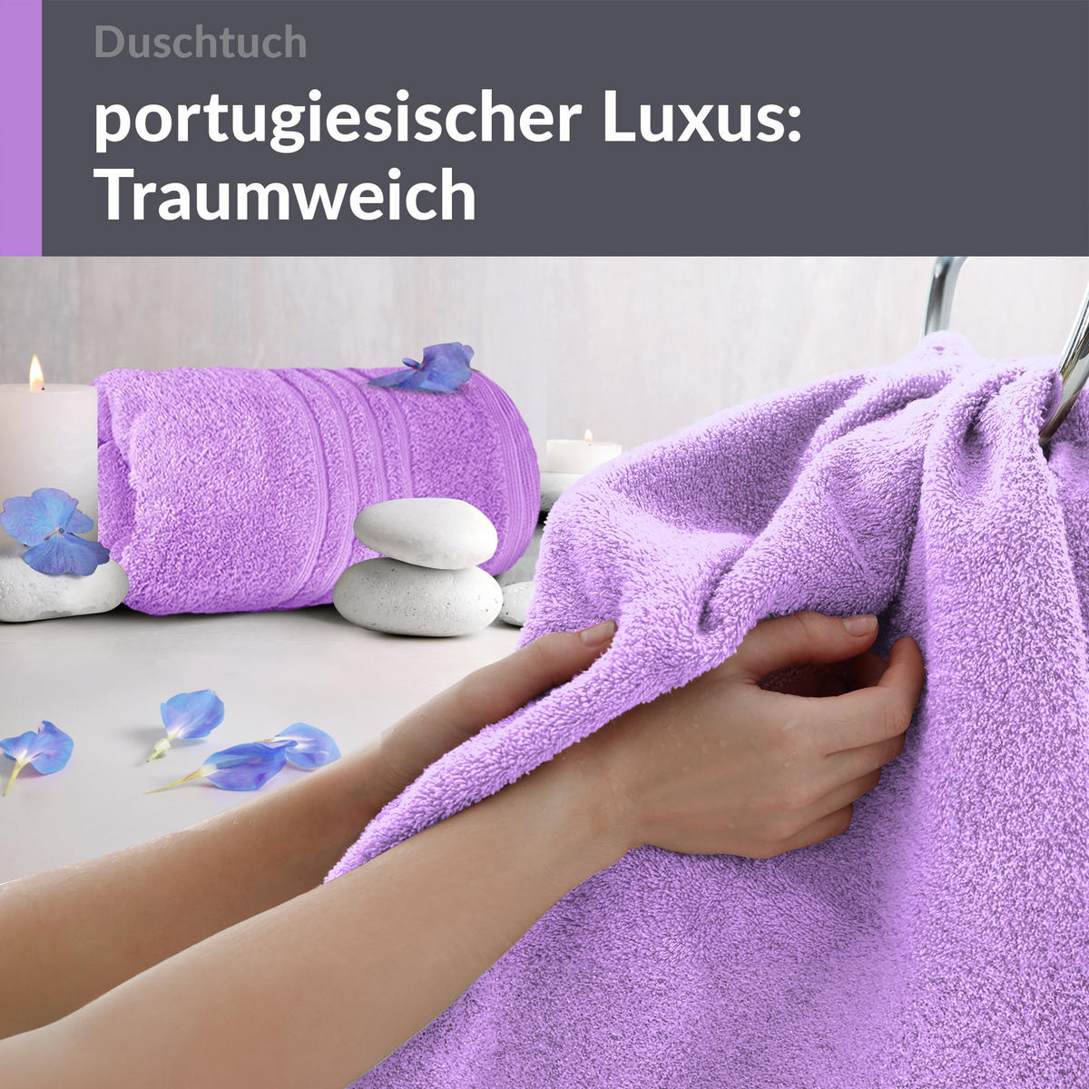 DUSCHTUCH London Flieder Lila 2er Set 70x140 - Flieder, Textil (70/140cm) - Lashuma