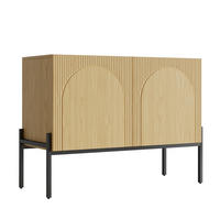 BUFLET 100cm cu Bogendesign, 2 Türen, Metallbeine - culoare naturală, compozit lemnos (100/75/40cm) - Urban Meuble