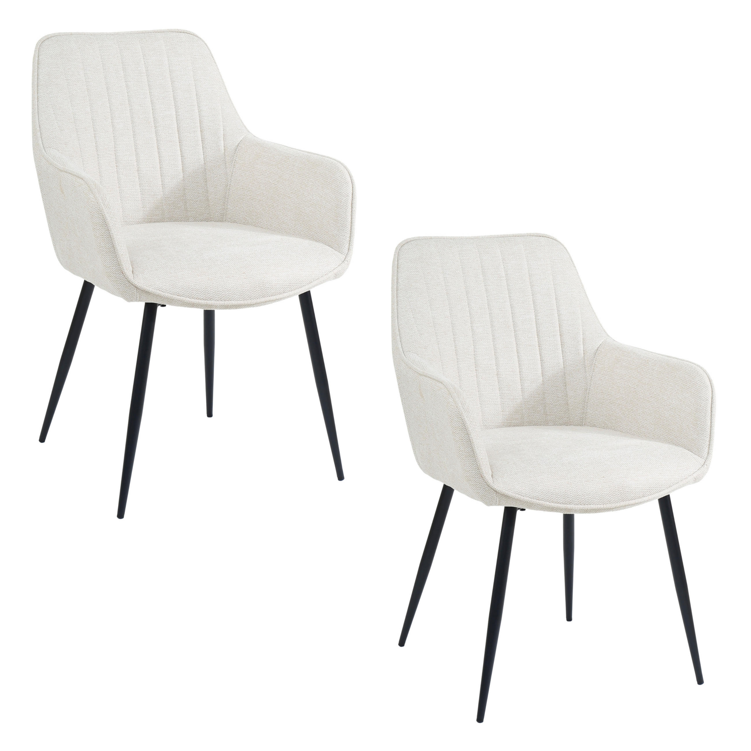 ESSZIMMERSTUHL Maud Creme/ Weiß - 2 er Set - Weiß, Kunststoff (55/85/57cm) - Housecraft Living