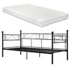 TAGESBETT Granada mit Matratze - Schwarz, Textil/Metall (90/200cm) - [en.casa]